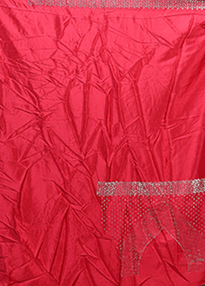 Pink Dupion Silk Saree With Blouse Piece