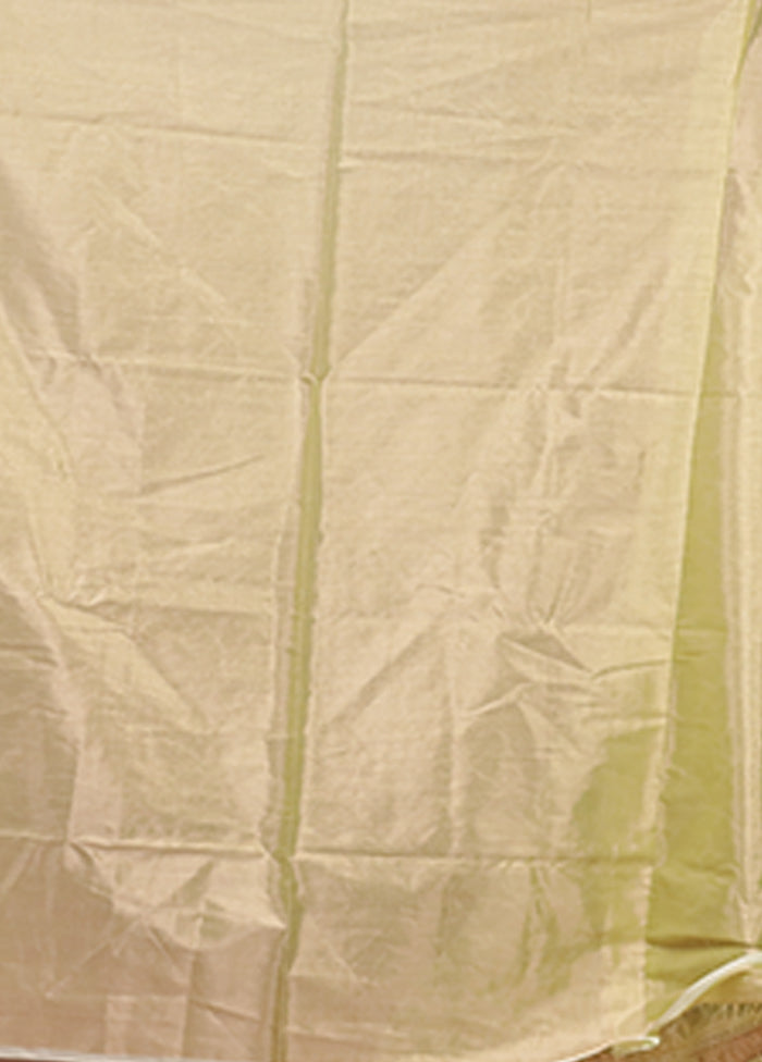 Green Tissue Silk Saree With Blouse Piece