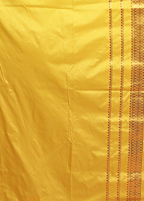 Yellow Assam Silk Saree With Blouse Piece