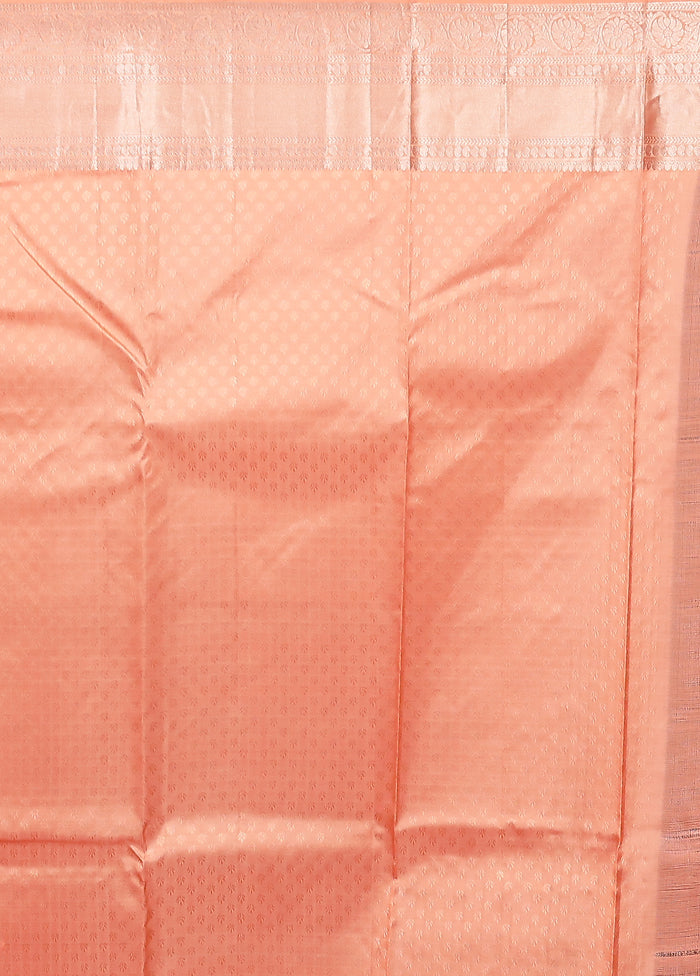 Pink Handloom Kanchipuram Pure Silk Saree With Blouse Piece