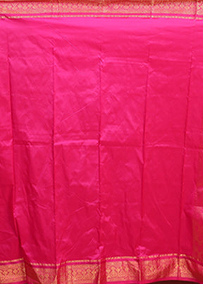 Orange Handloom Kanjivaram Pure Silk Saree With Blouse Piece