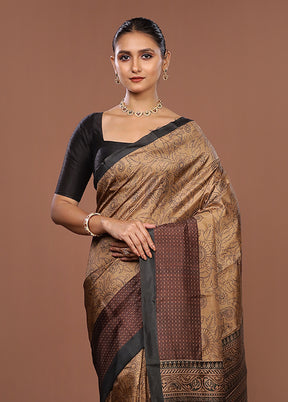 Cream Dupion Silk Saree With Blouse Piece
