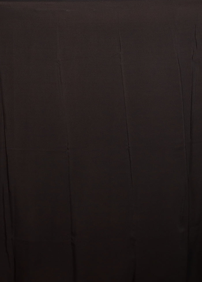 Black Handloom Chiffon Pure Silk Saree With Blouse Piece