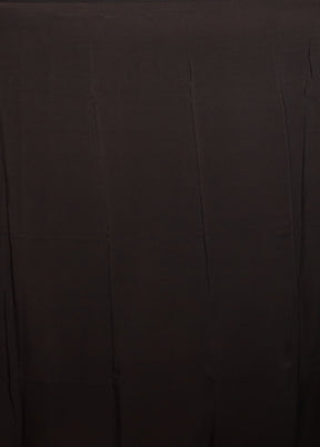 Black Handloom Chiffon Pure Silk Saree With Blouse Piece