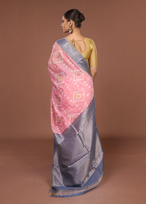 Pink Pure Cotton Saree With Blouse Piece