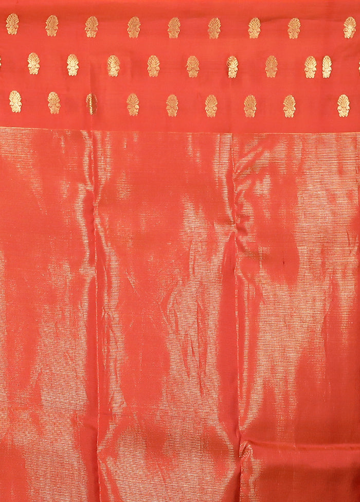 Maroon Handloom Kanchipuram Pure Silk Saree With Blouse Piece