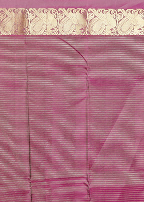 Green Handloom Kanjivaram Pure Silk Saree With Blouse Piece