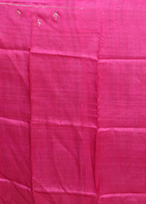 Cream Handloom Tussar Pure Silk Saree With Blouse Piece