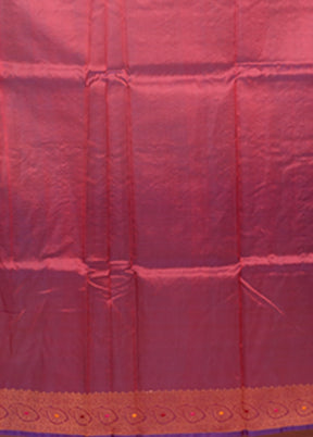 Purple Handloom Pure Organza Saree With Blouse Piece