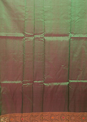 Green Handloom Pure Organza Saree With Blouse Piece