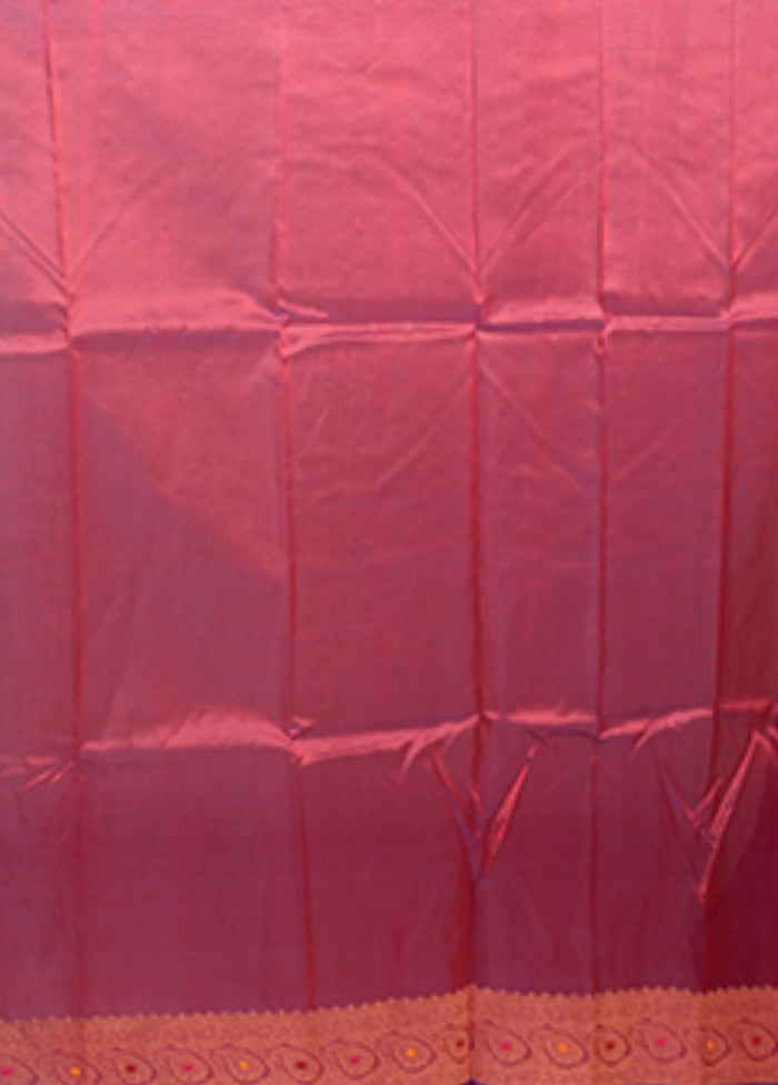 Pink Handloom Pure Organza Saree With Blouse Piece