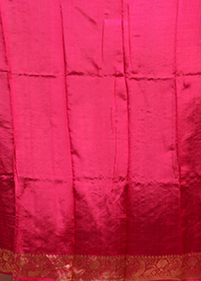 Pink Handloom Katan Pure Silk Saree With Blouse Piece