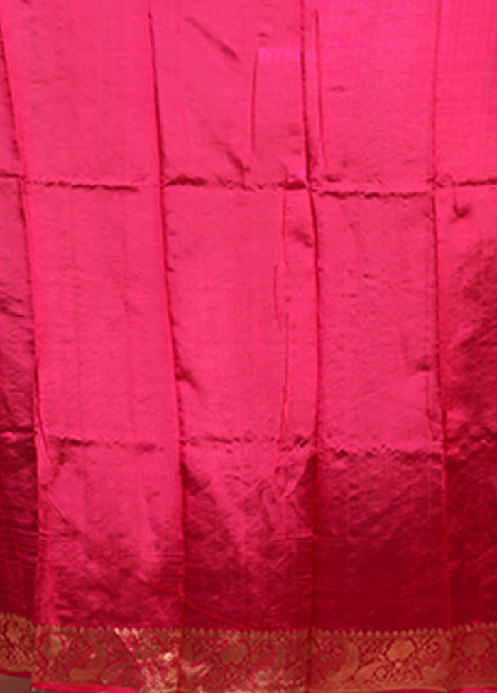 Pink Handloom Katan Pure Silk Saree With Blouse Piece