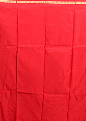 Red Handloom Katan Pure Silk Saree With Blouse Piece
