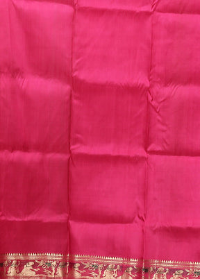 Pink Handloom Baluchari Pure Silk Saree With Blouse Piece