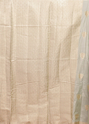 Green Dupion Silk Saree With Blouse Piece