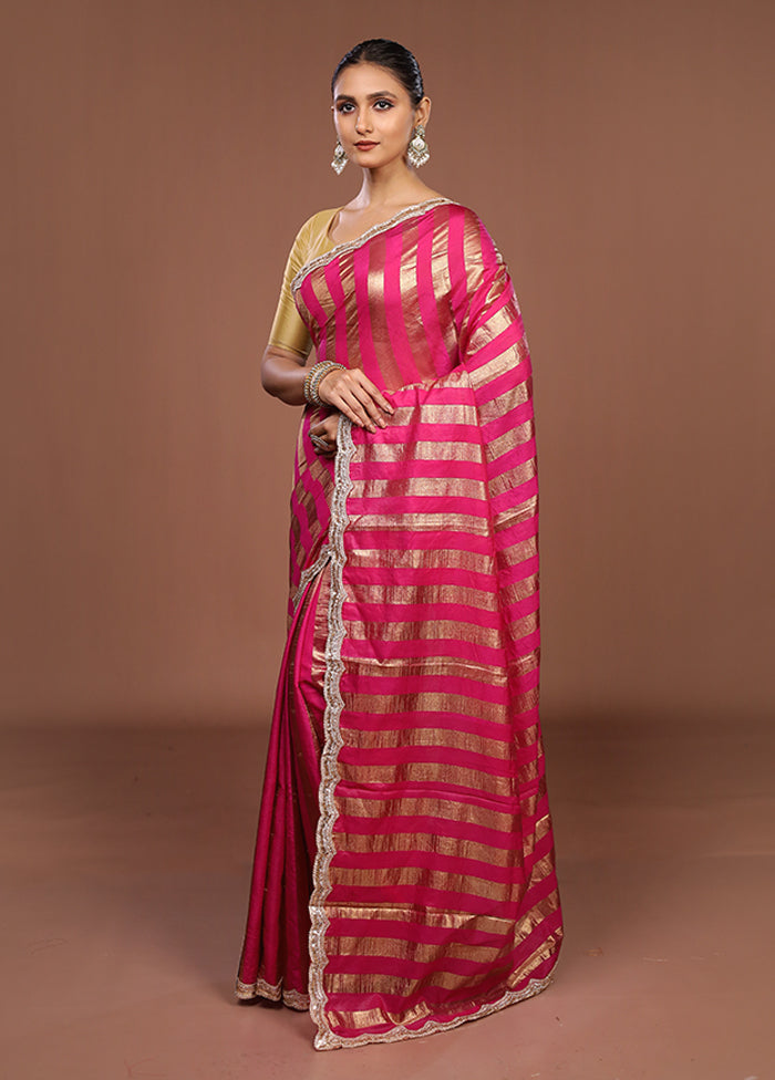 Pink Organza Saree With Blouse Piece