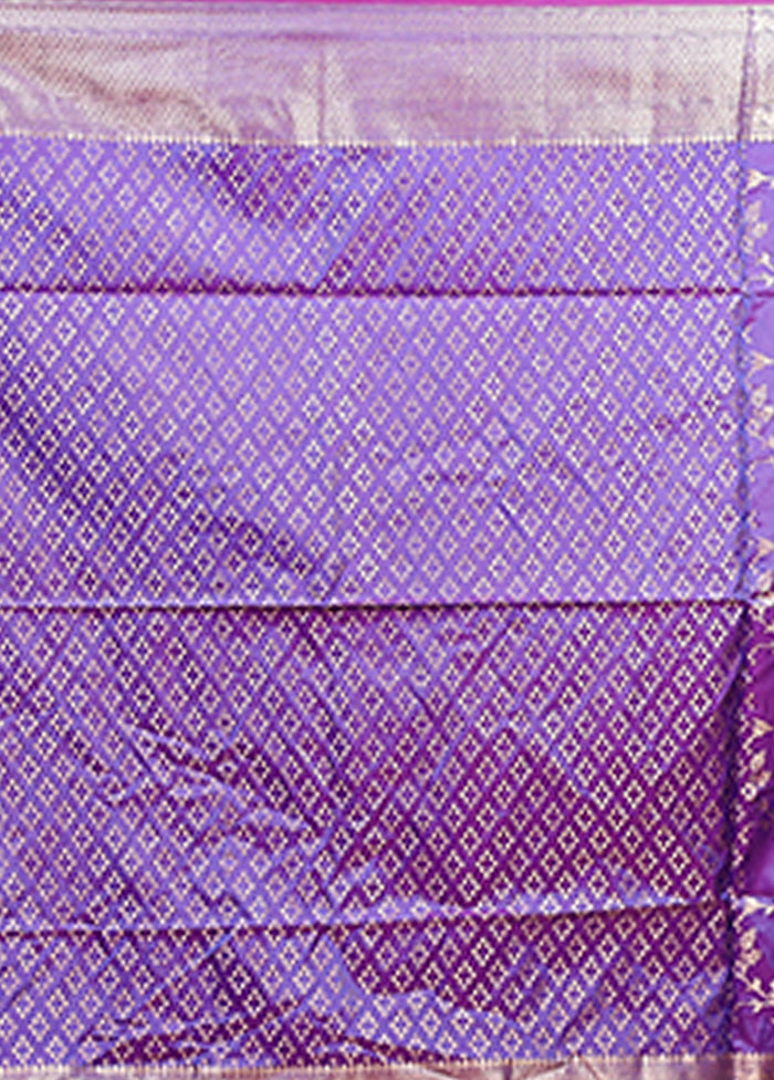 Purple Dupion Silk Saree With Blouse Piece