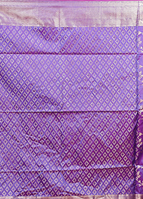 Purple Dupion Silk Saree With Blouse Piece