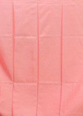 Pink Jamewar Silk Saree With Blouse Piece