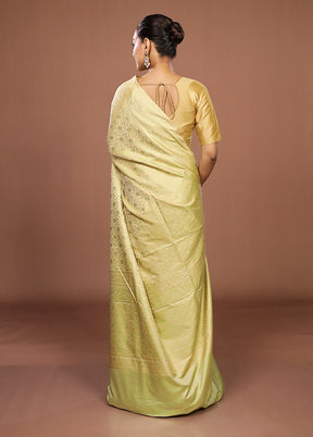 Green Jamewar Silk Saree With Blouse Piece