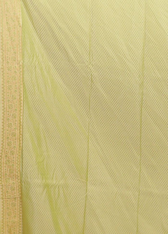 Green Jamewar Silk Saree With Blouse Piece