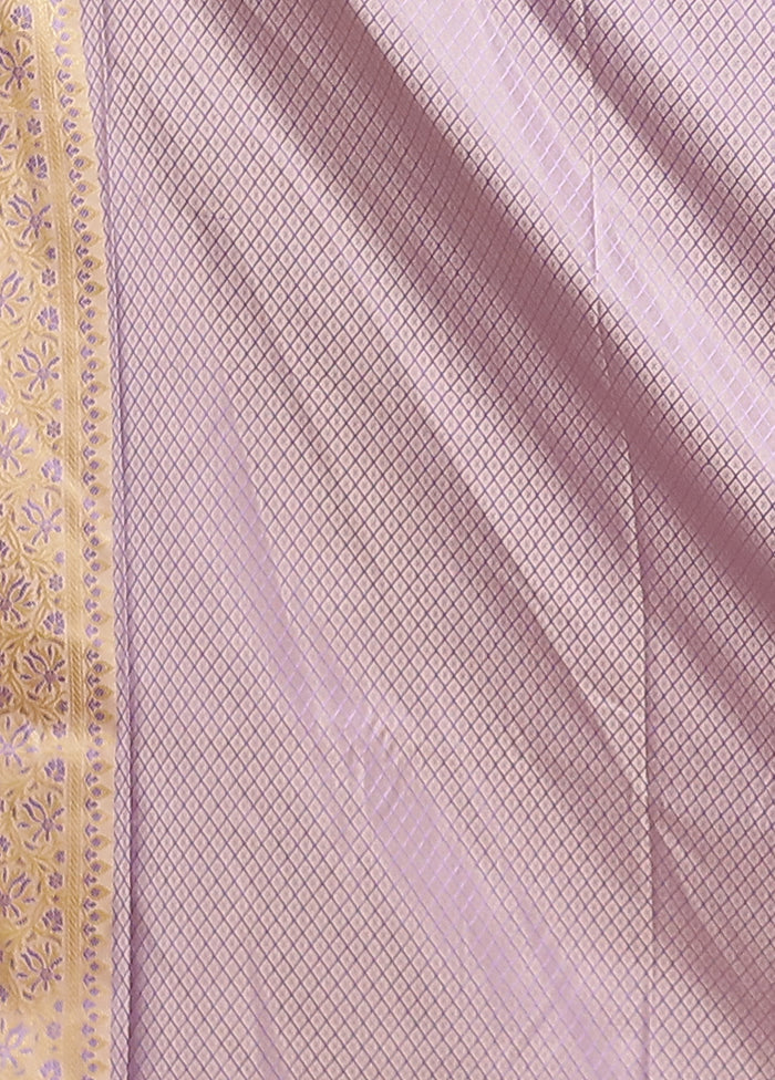 Cream Jamewar Silk Saree With Blouse Piece