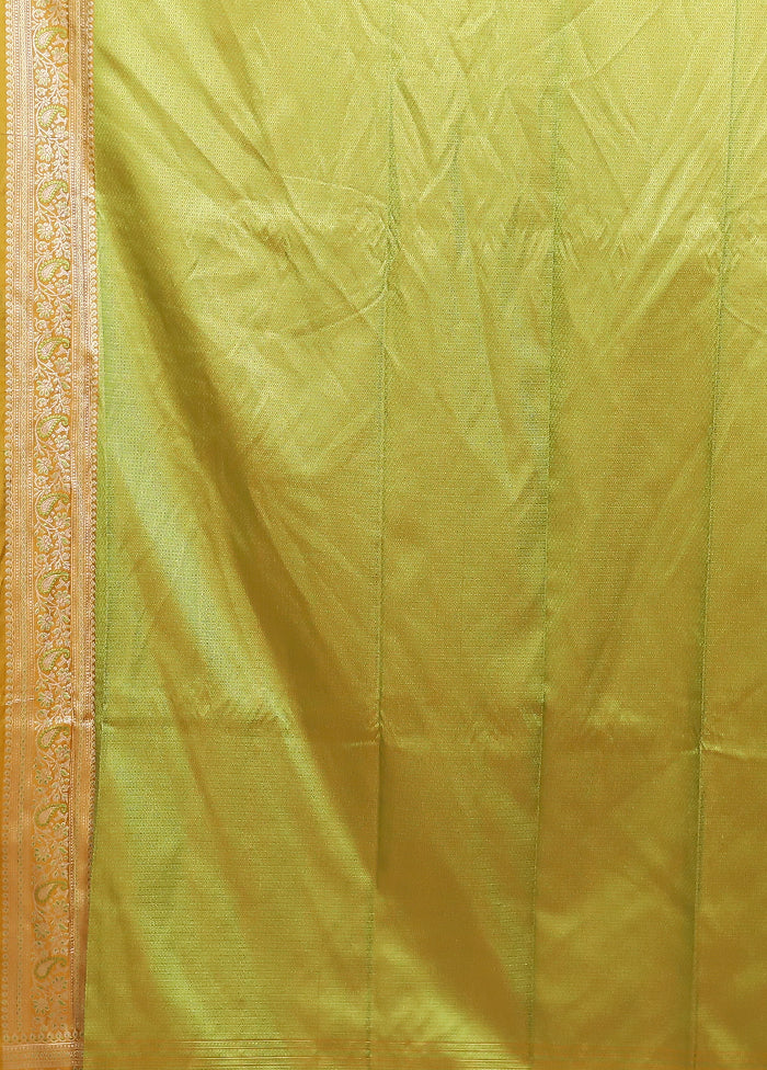 Yellow Jamewar Silk Saree With Blouse Piece