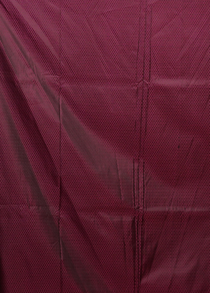 Purple Jamewar Silk Saree With Blouse Piece