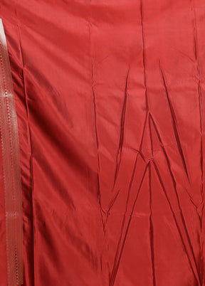 Red Katan Silk Saree With Blouse Piece