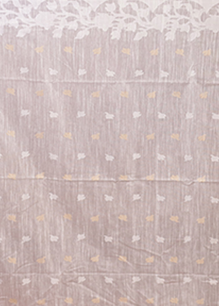 White Matka Silk Saree With Blouse Piece