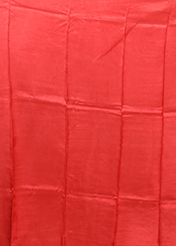 Black Chanderi Silk Saree With Blouse Piece