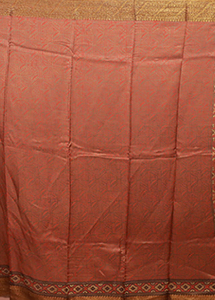 Red Chanderi Silk Saree With Blouse Piece
