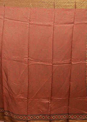 Red Chanderi Silk Saree With Blouse Piece