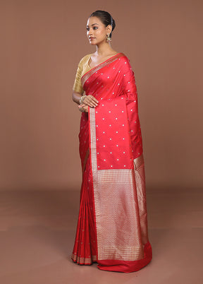 Pink Katan Silk Saree With Blouse Piece