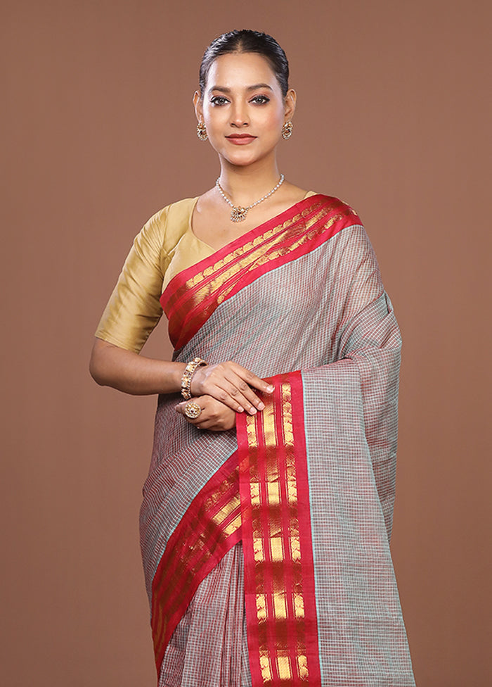 Green Gadwal Pure Silk Saree Without Blouse Piece