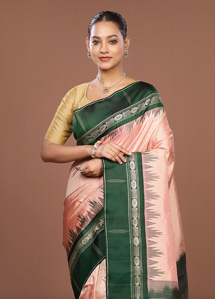 Pink Gadwal Pure Silk Saree Without Blouse Piece
