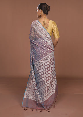 Pink Kora Silk Saree With Blouse Piece
