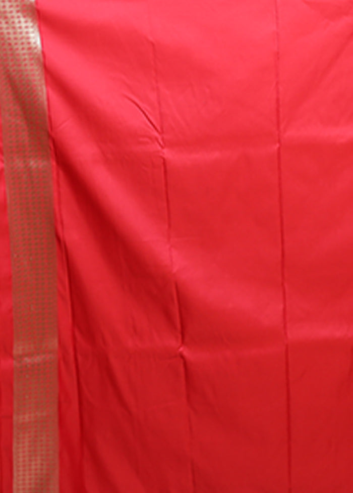 Red Katan Silk Saree With Blouse Piece