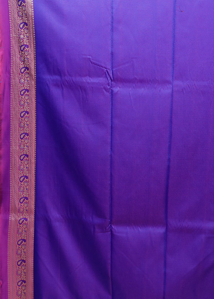 Blue Jamewar Silk Saree With Blouse Piece