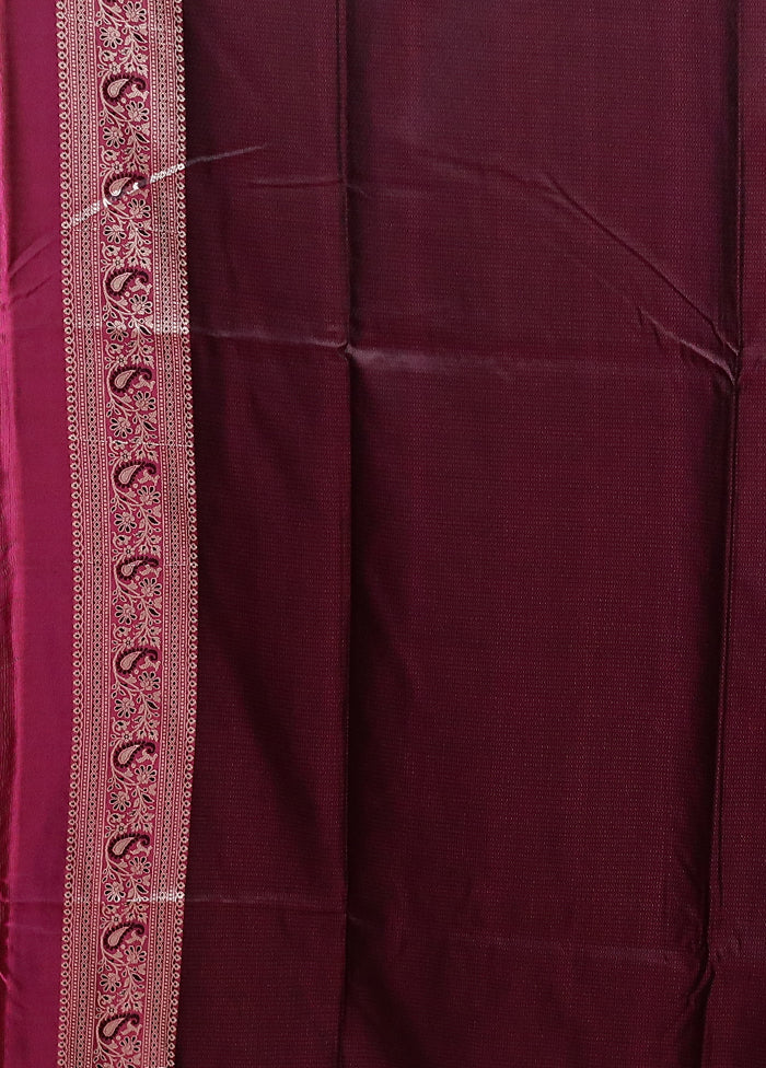 Purple Jamewar Silk Saree With Blouse Piece