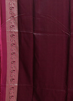 Purple Jamewar Silk Saree With Blouse Piece