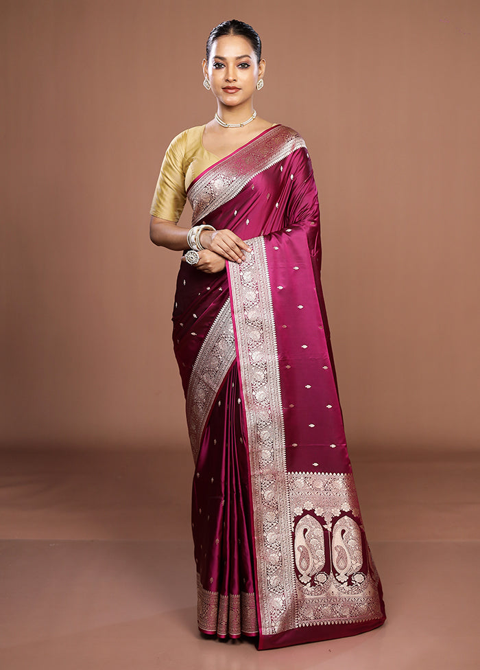 Purple Katan Silk Saree With Blouse Piece
