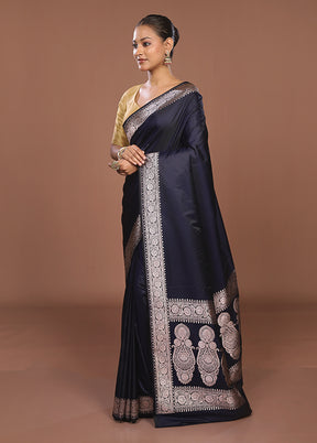 Brown Katan Silk Saree With Blouse Piece