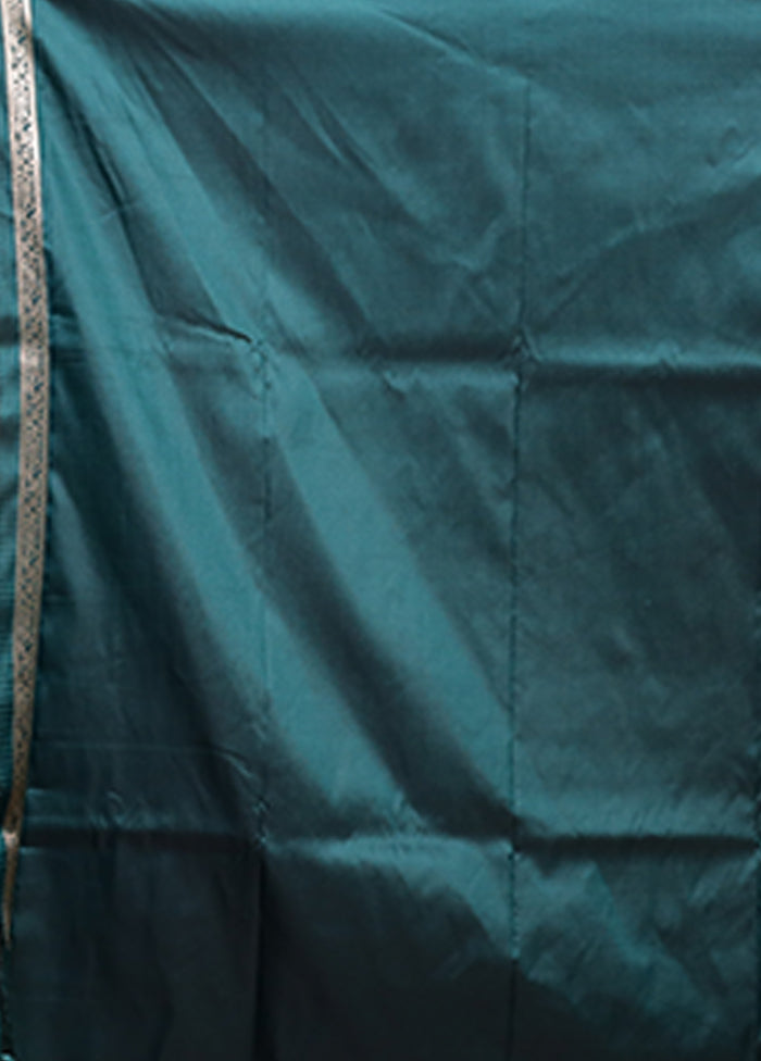 Green Katan Silk Saree With Blouse Piece