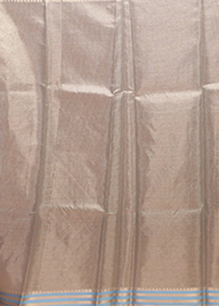 Cream Tissue Silk Saree With Blouse Piece