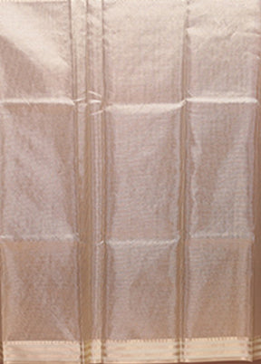 Cream Tissue Silk Saree With Blouse Piece