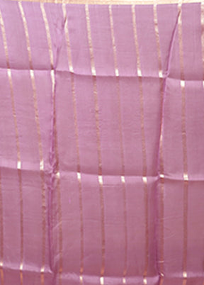 Purple Handloom Tissue Pure Silk Saree With Blouse Piece
