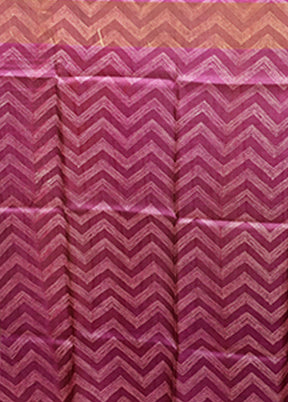 Pink Handloom Tussar Pure Silk Saree With Blouse Piece