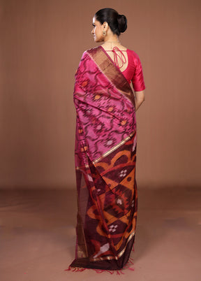 Purple Pure Cotton Saree With Blouse Piece